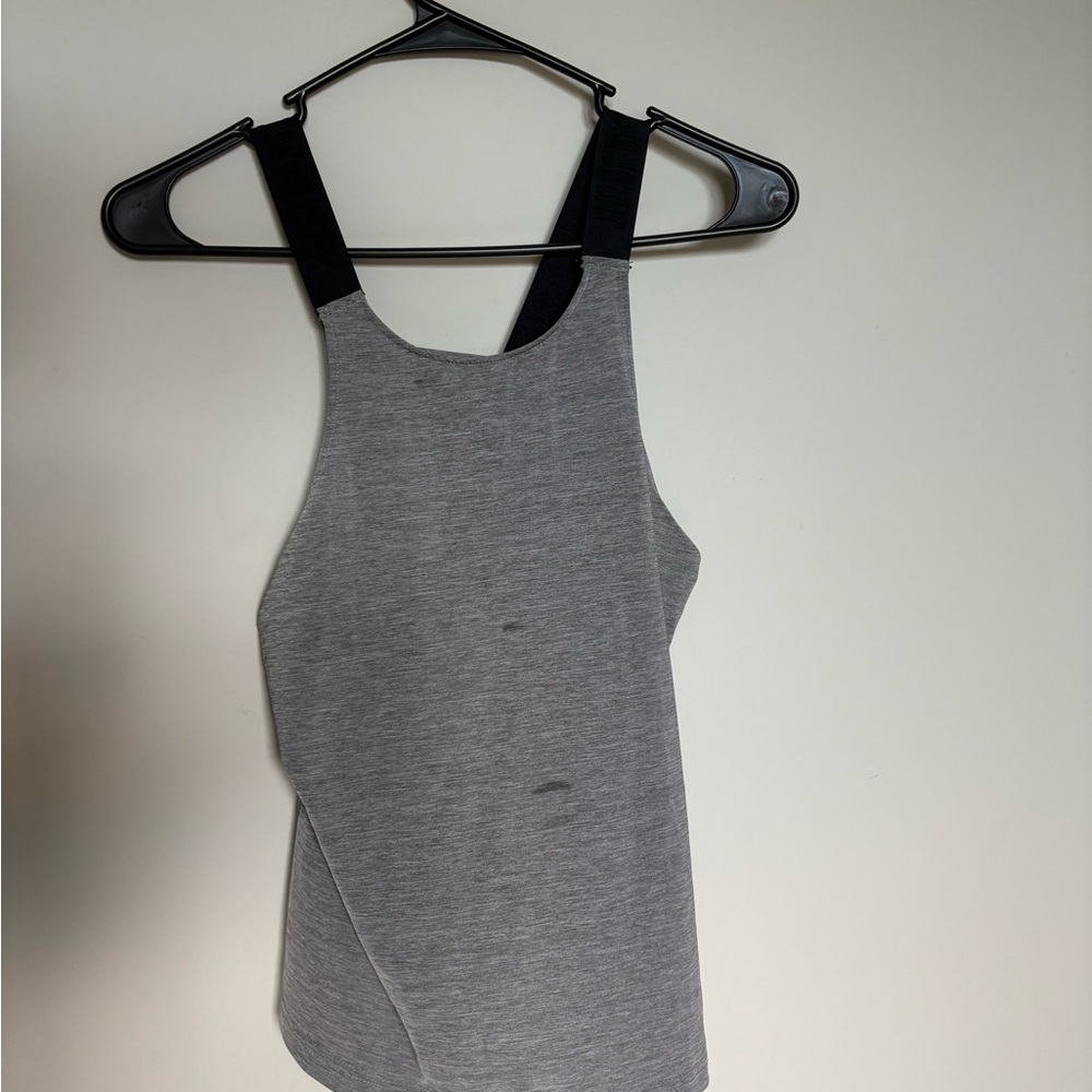 Nike Gray Asymmetrical Fitted Tank Top